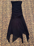 Forever 21 Black Strapless Asymmetrical Dress M