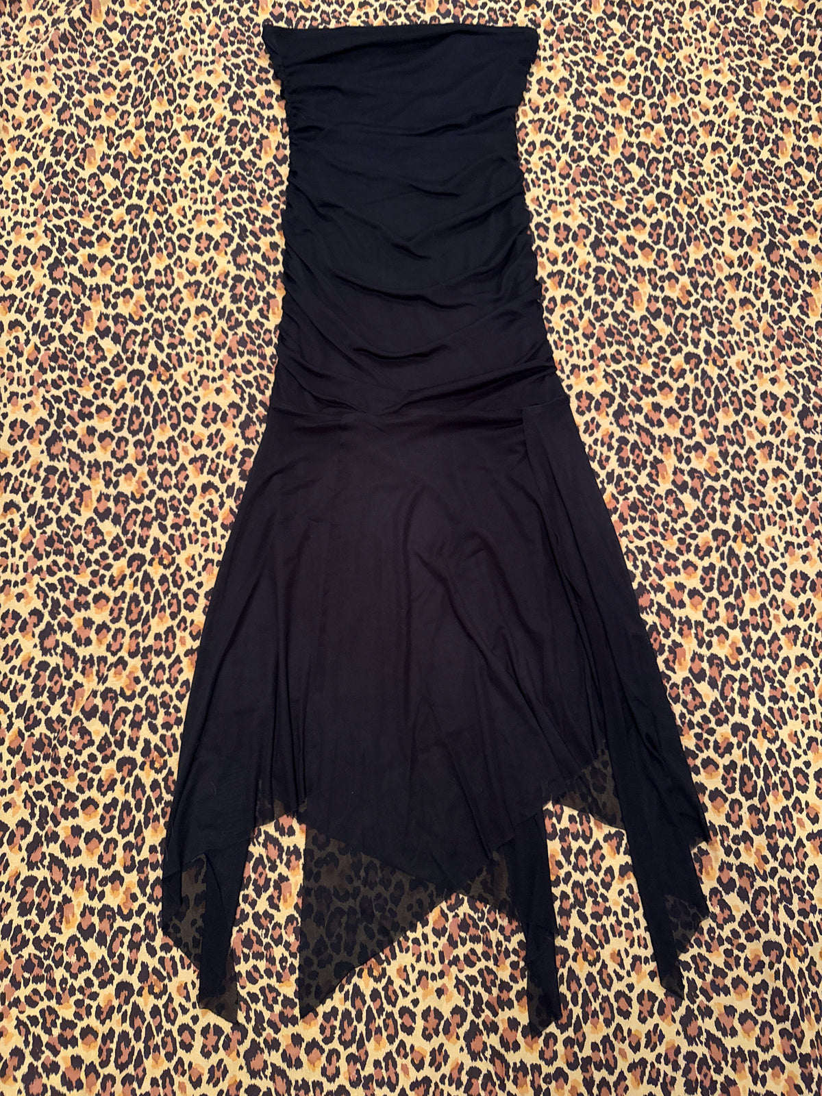 Forever 21 Black Strapless Asymmetrical Dress M