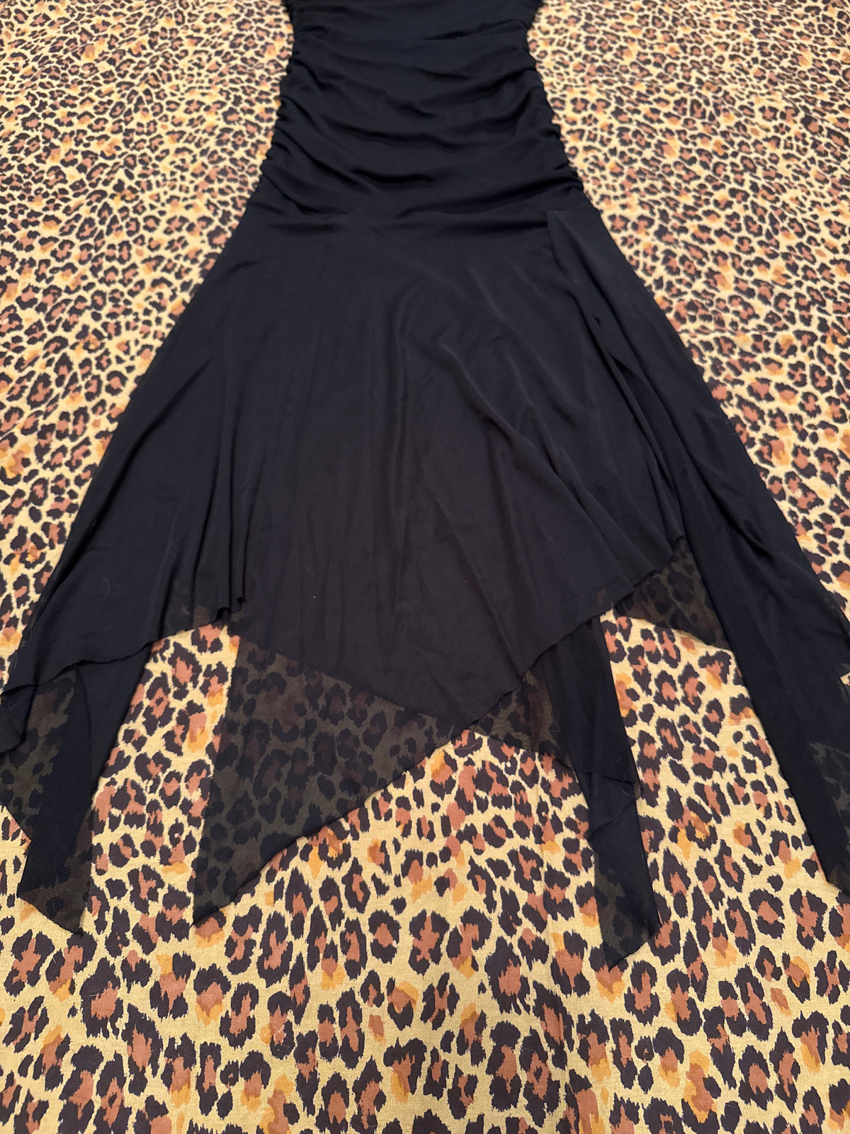 Forever 21 Black Strapless Asymmetrical Dress M