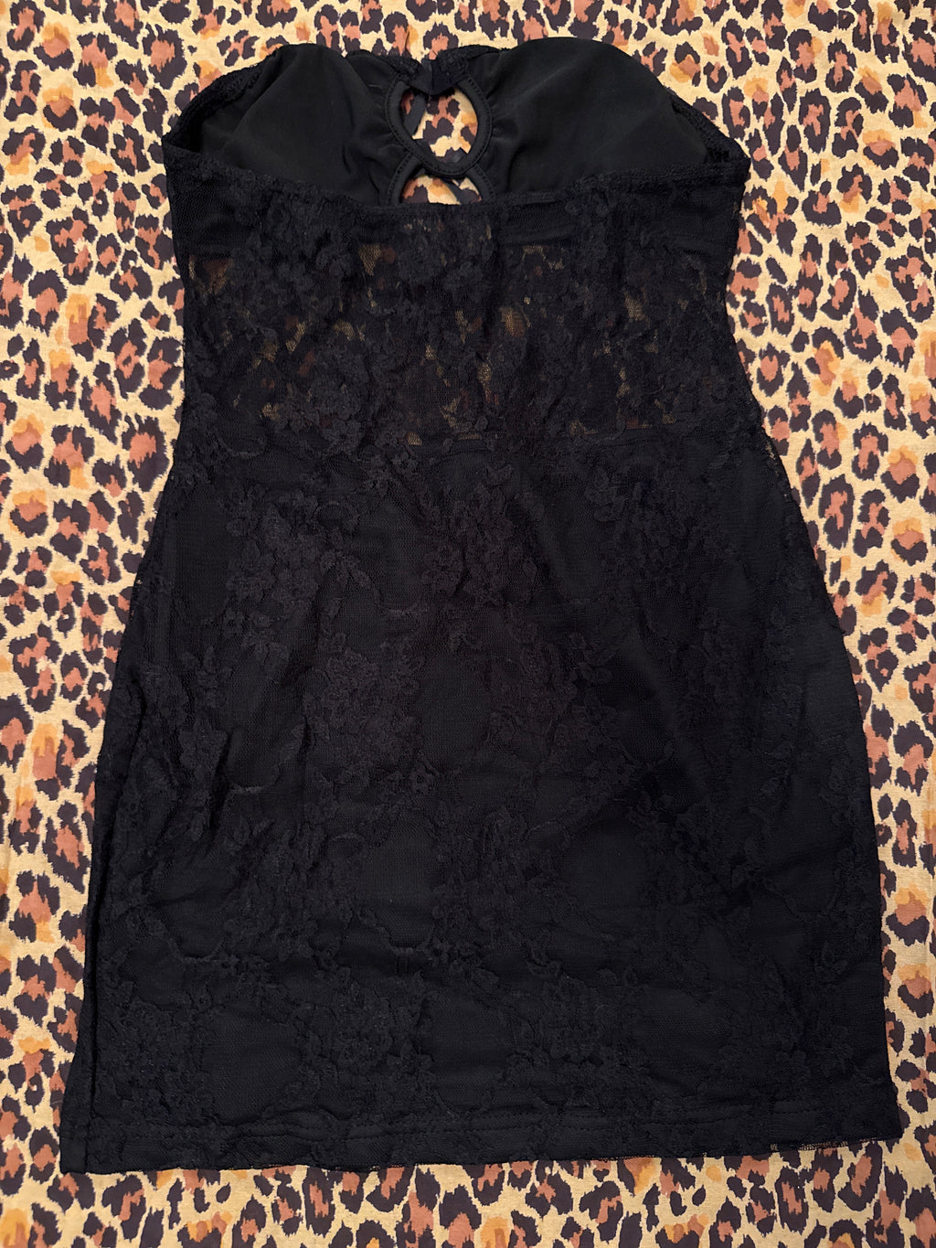 Little Black Dress w/ Lace Mesh Center, Cutouts, & Bows M