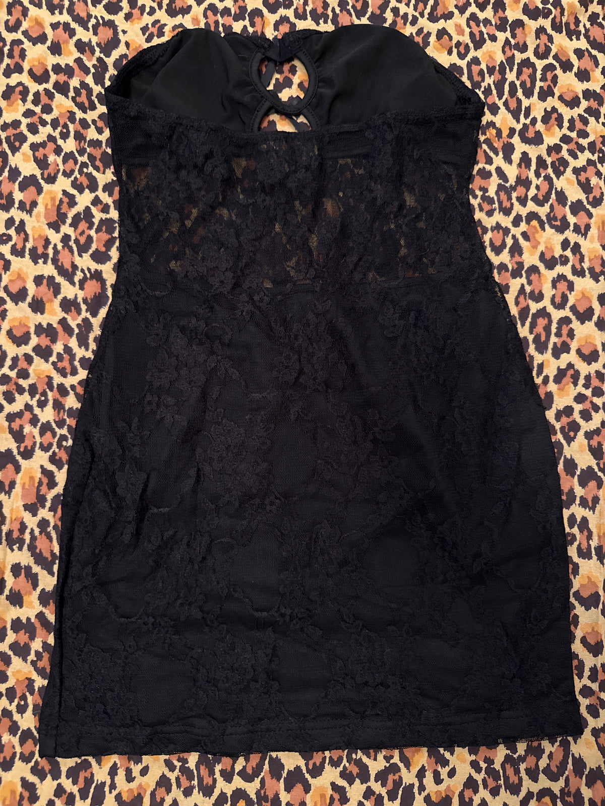 Little Black Dress w/ Lace Mesh Center, Cutouts, & Bows M