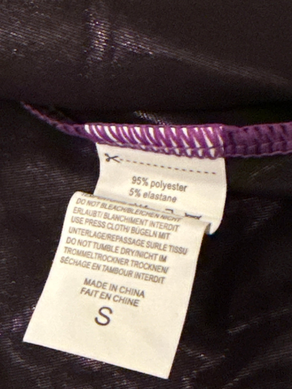 Purple Holographic O-Ring Skirt w Waist Belt & Stocking Clips S