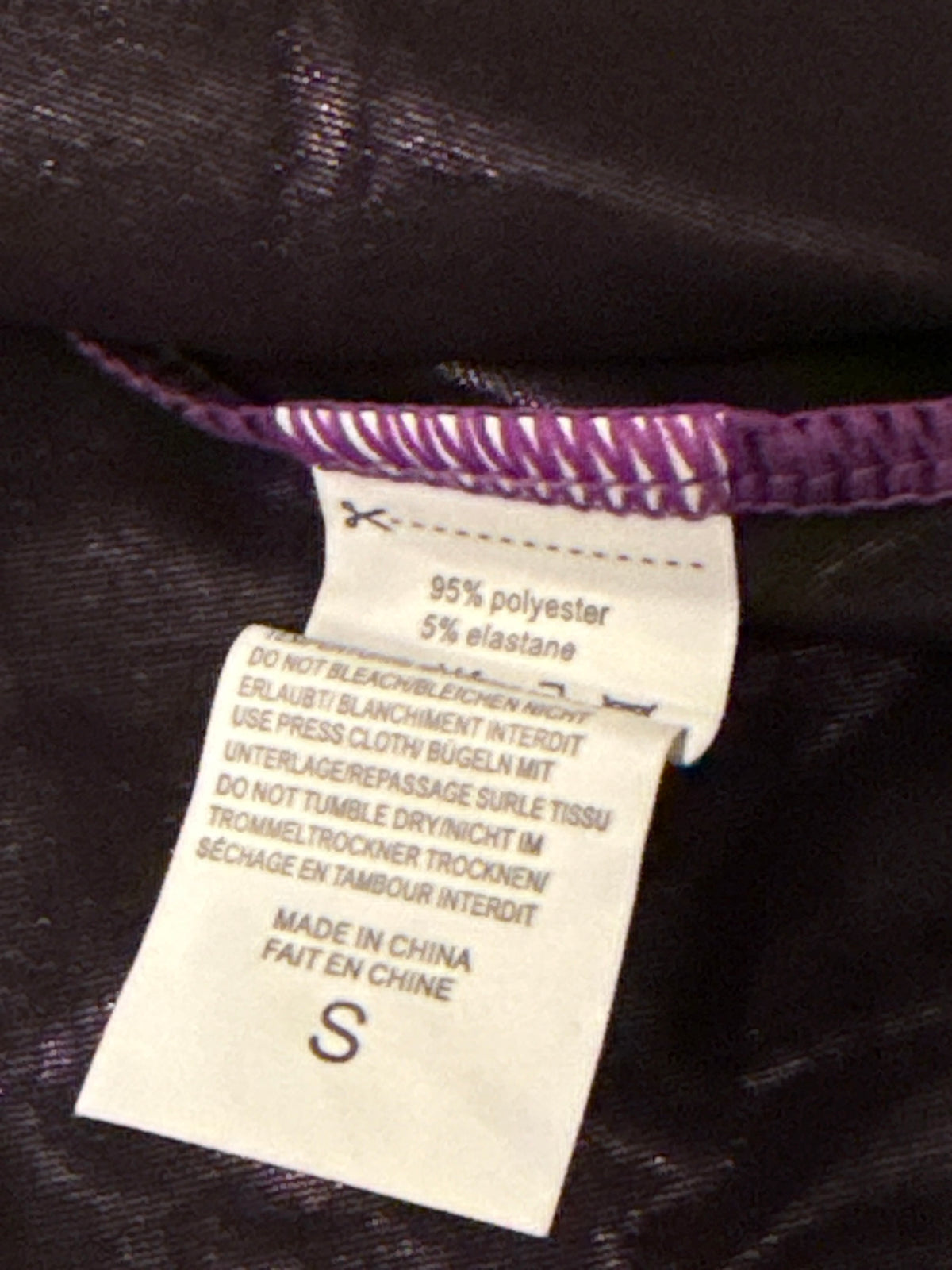 Purple Holographic O-Ring Skirt w Waist Belt & Stocking Clips S