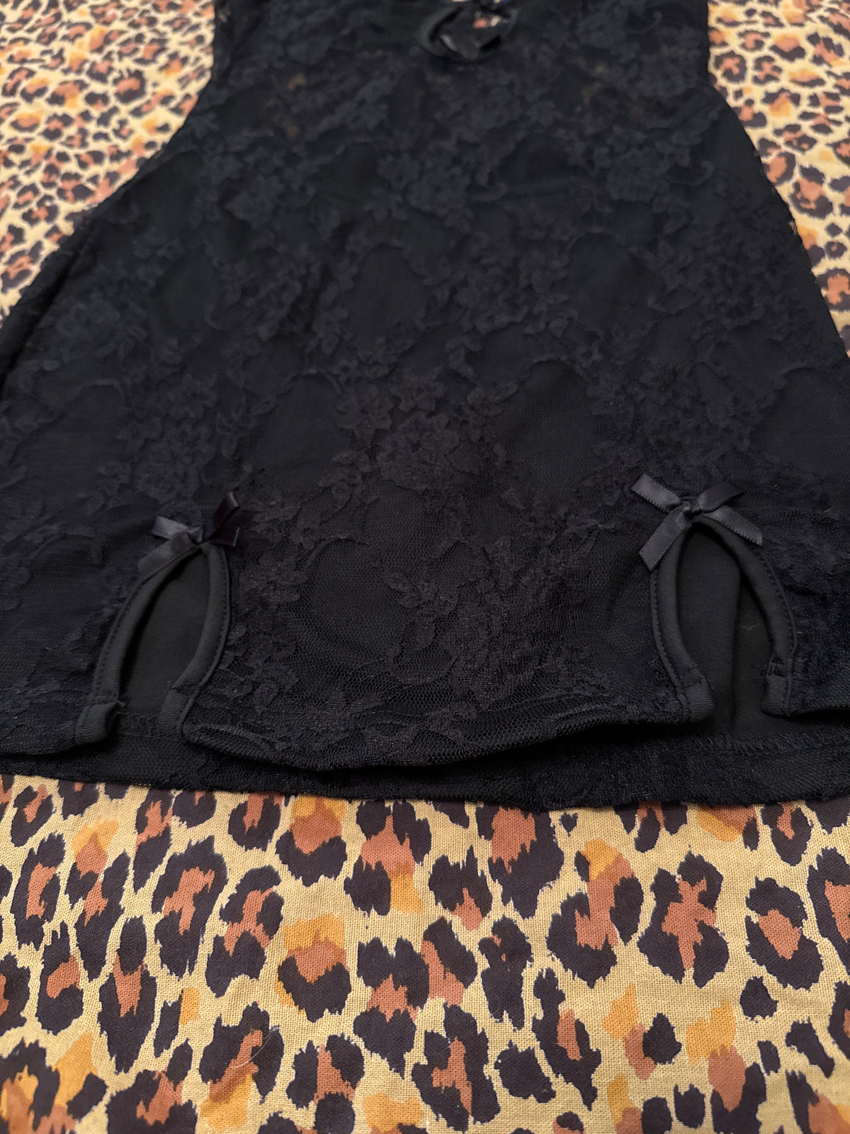 Little Black Dress w/ Lace Mesh Center, Cutouts, & Bows M
