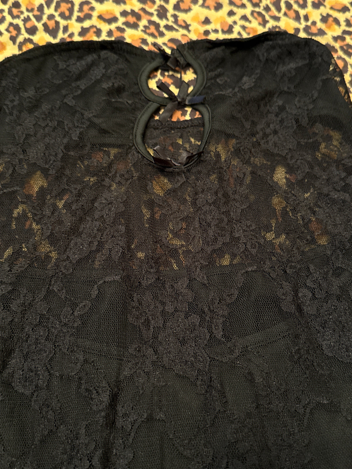Little Black Dress w/ Lace Mesh Center, Cutouts, & Bows M