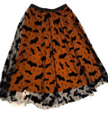 Chicwish Fluffy Orange & Black Tulle Halloween Skirt w/ Bats, Stars, & Moons L-XL