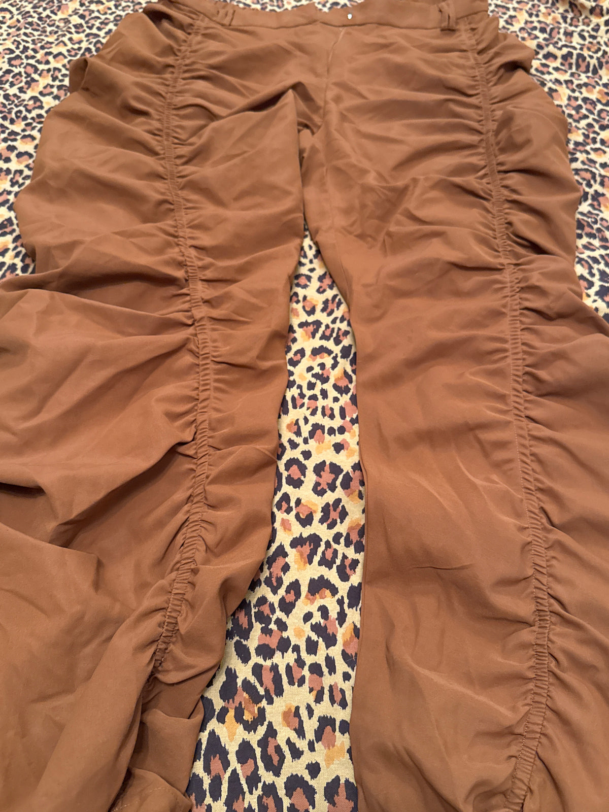 Shein Curve Brown Rouge Leg Pants XL