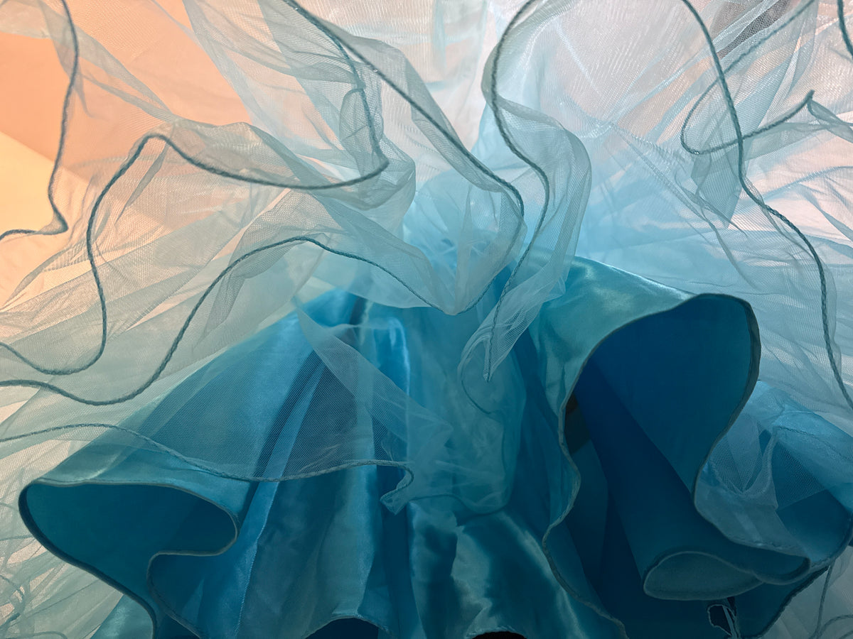 Chico’s Y2K Style Neon Blue Fluffy Prom Dress XXS