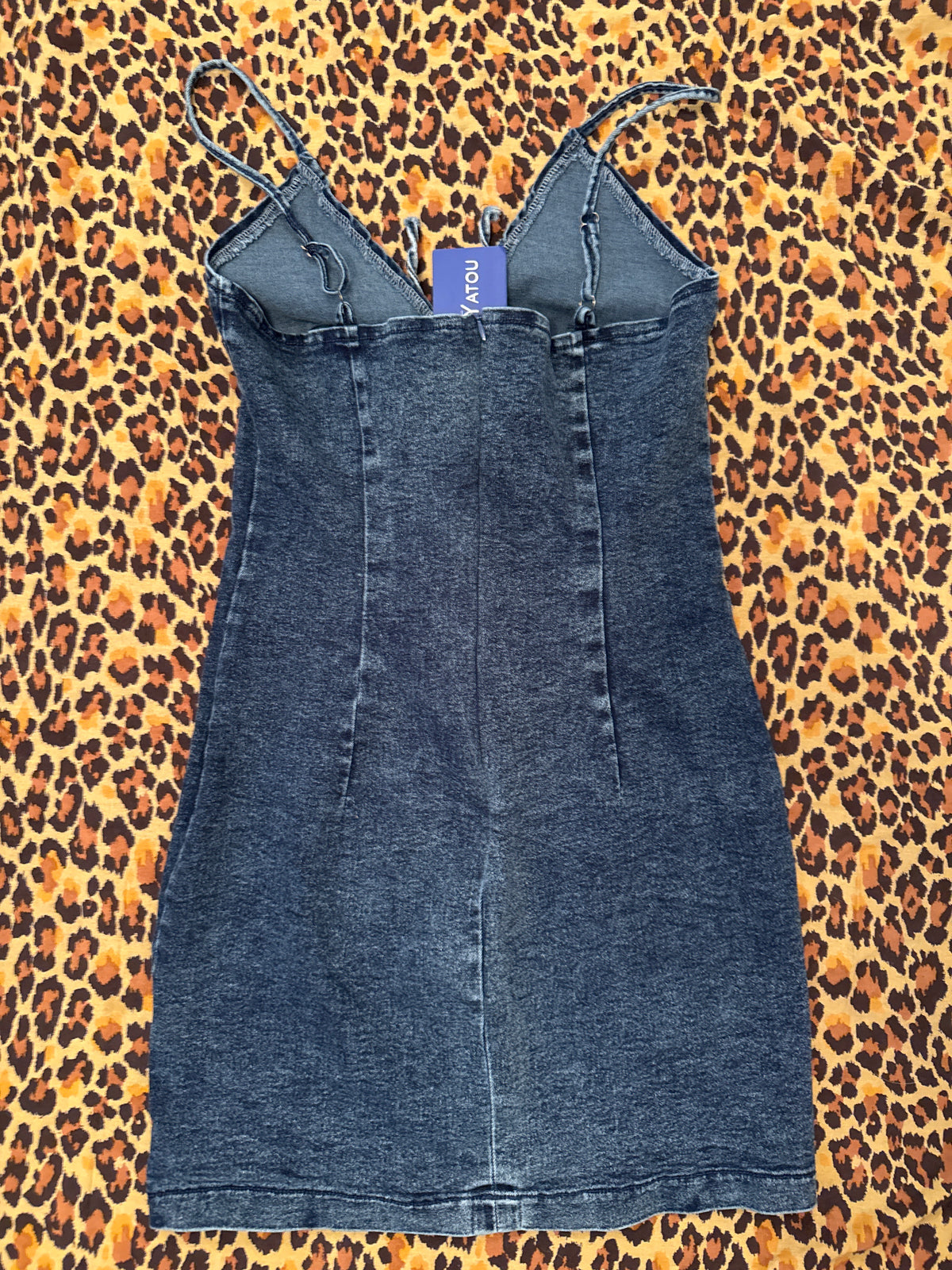 ChouYatou Blue Denim Laced-Front Dress XS