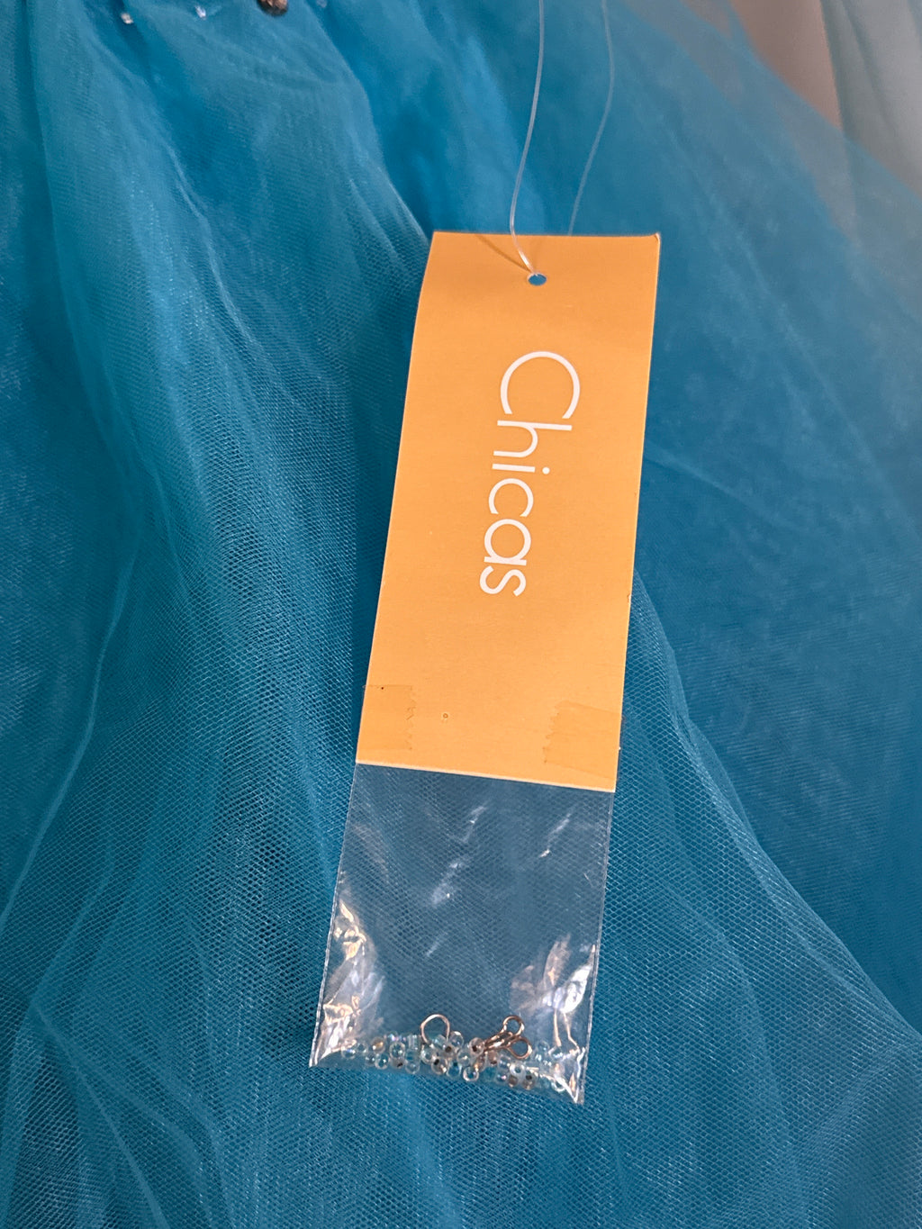 Chico’s Y2K Style Neon Blue Fluffy Prom Dress XXS