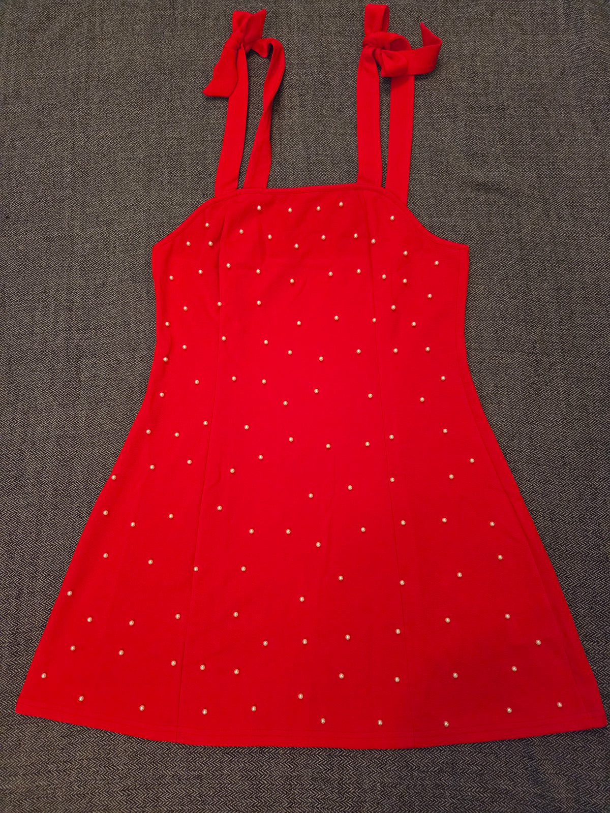 Red Jumper With Beaded Front XL