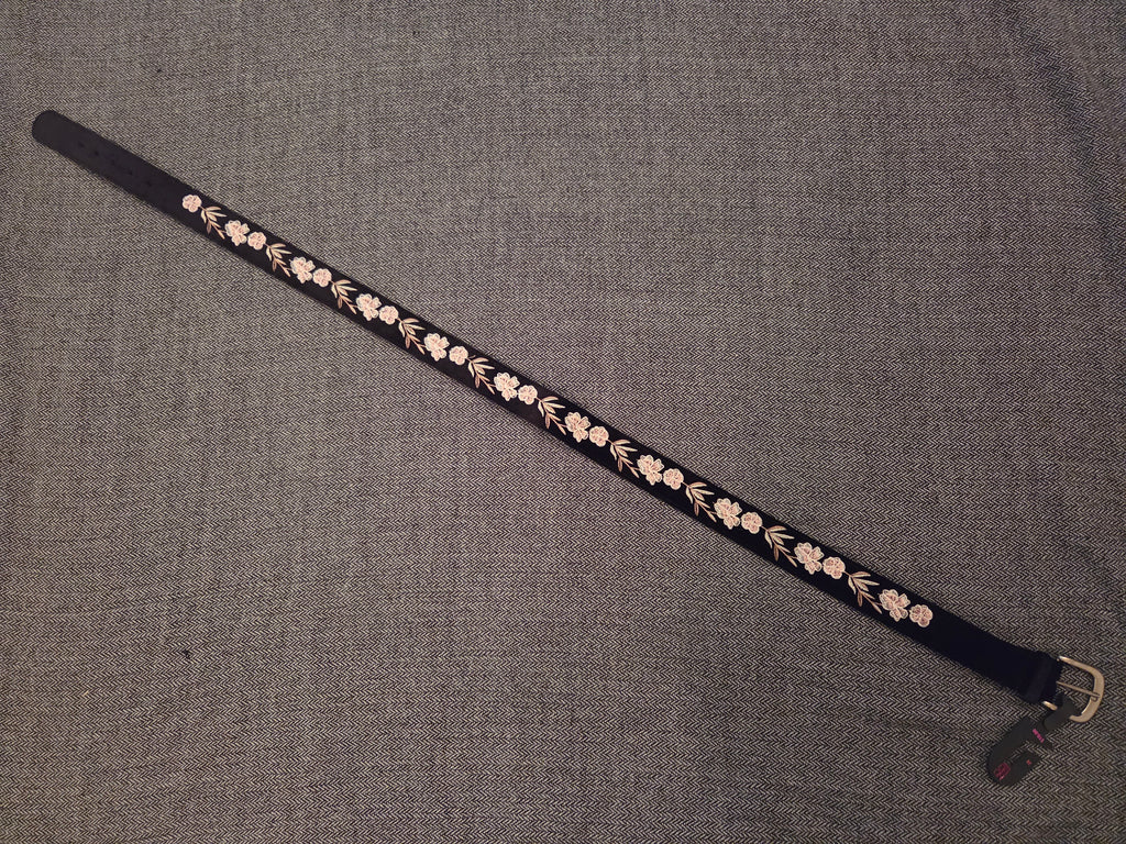 No Boundaries Black Embroidered Belt 2X