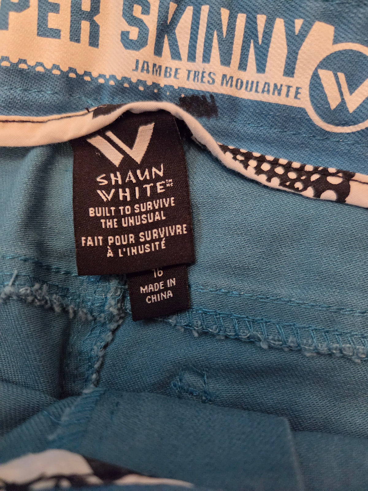 Super Skinny Jambe Tres Modulante Shaun White Turquoise Jeans 16