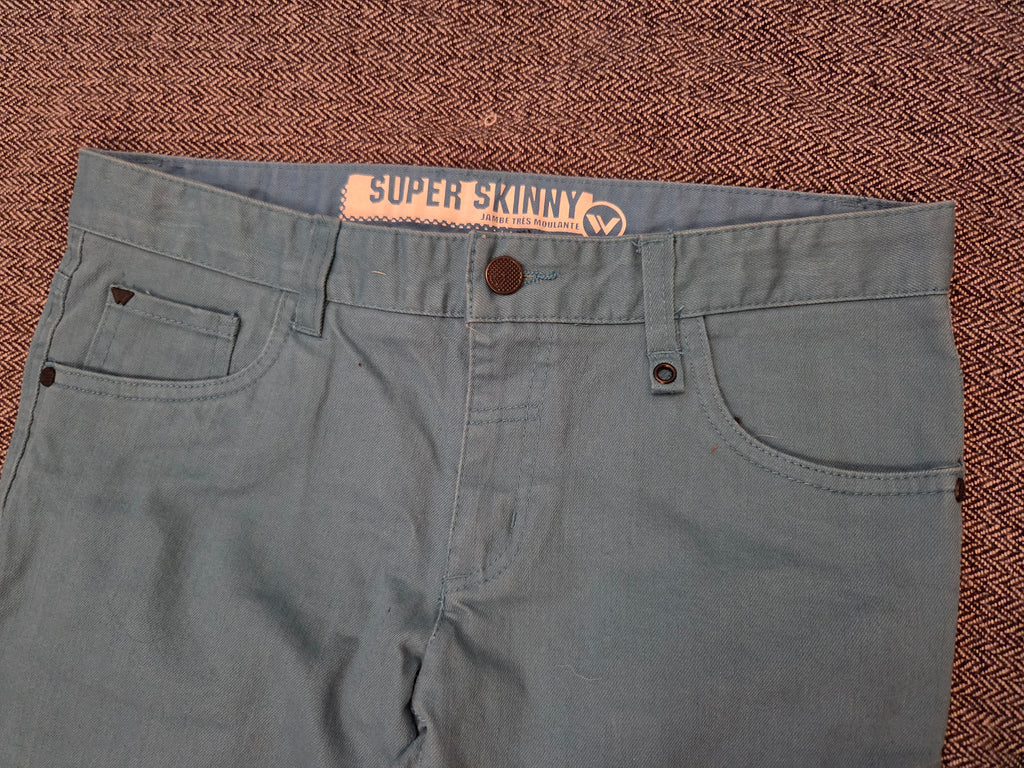 Super Skinny Jambe Tres Modulante Shaun White Turquoise Jeans 16
