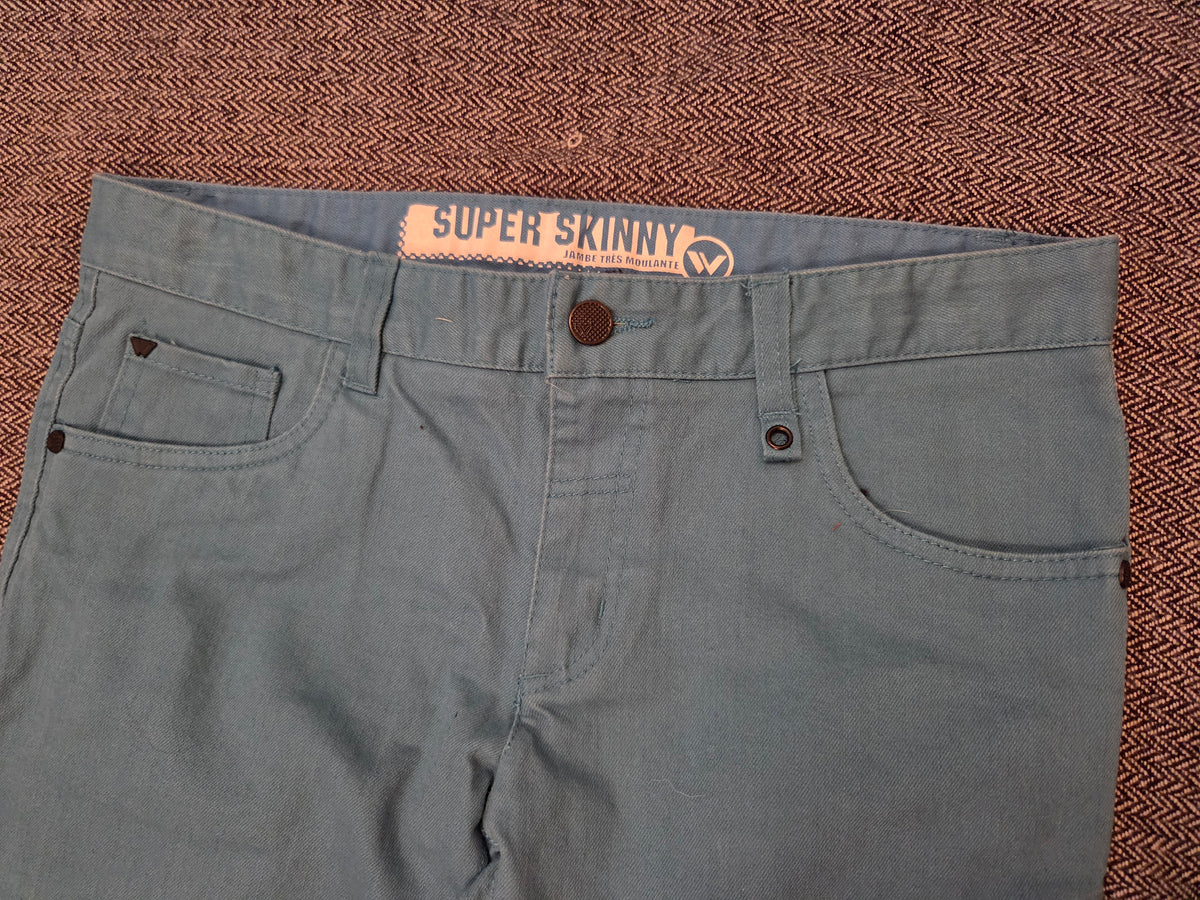 Super Skinny Jambe Tres Modulante Shaun White Turquoise Jeans 16