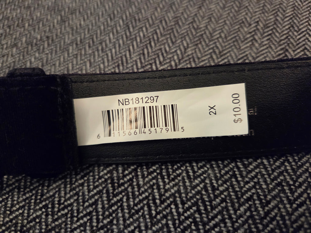 No Boundaries Black Embroidered Belt 2X