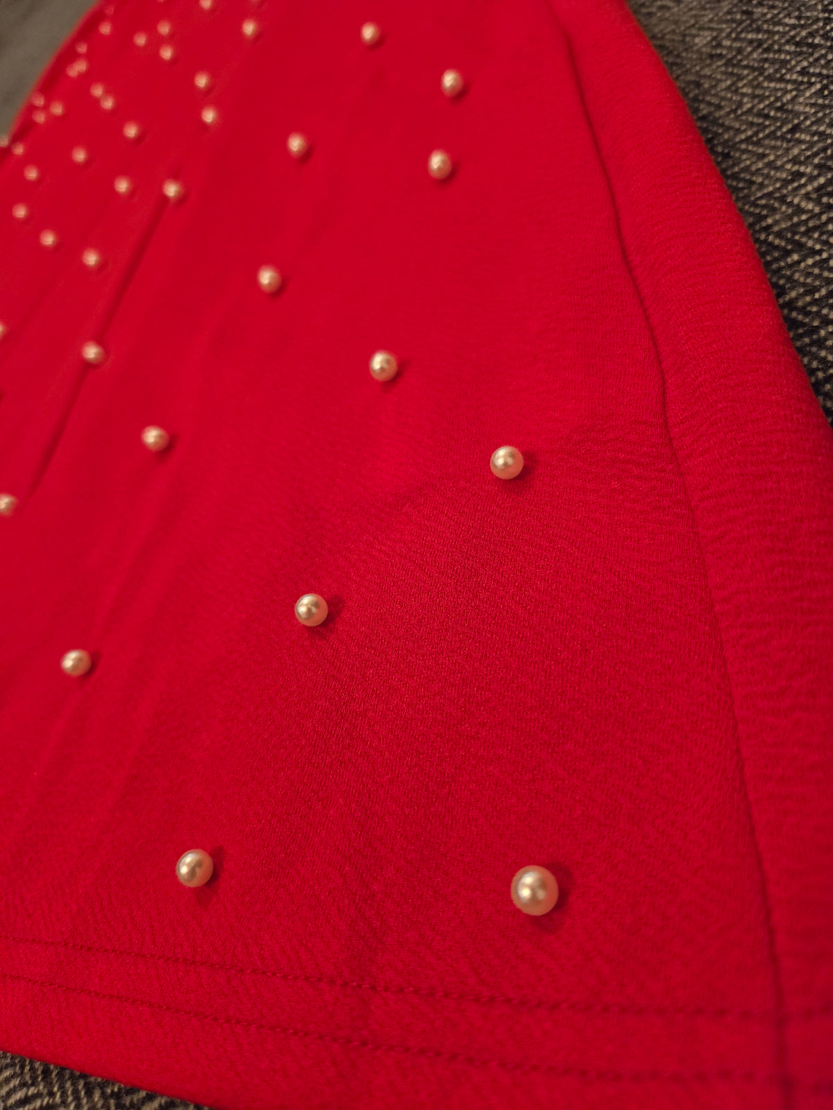 Red Jumper With Beaded Front XL