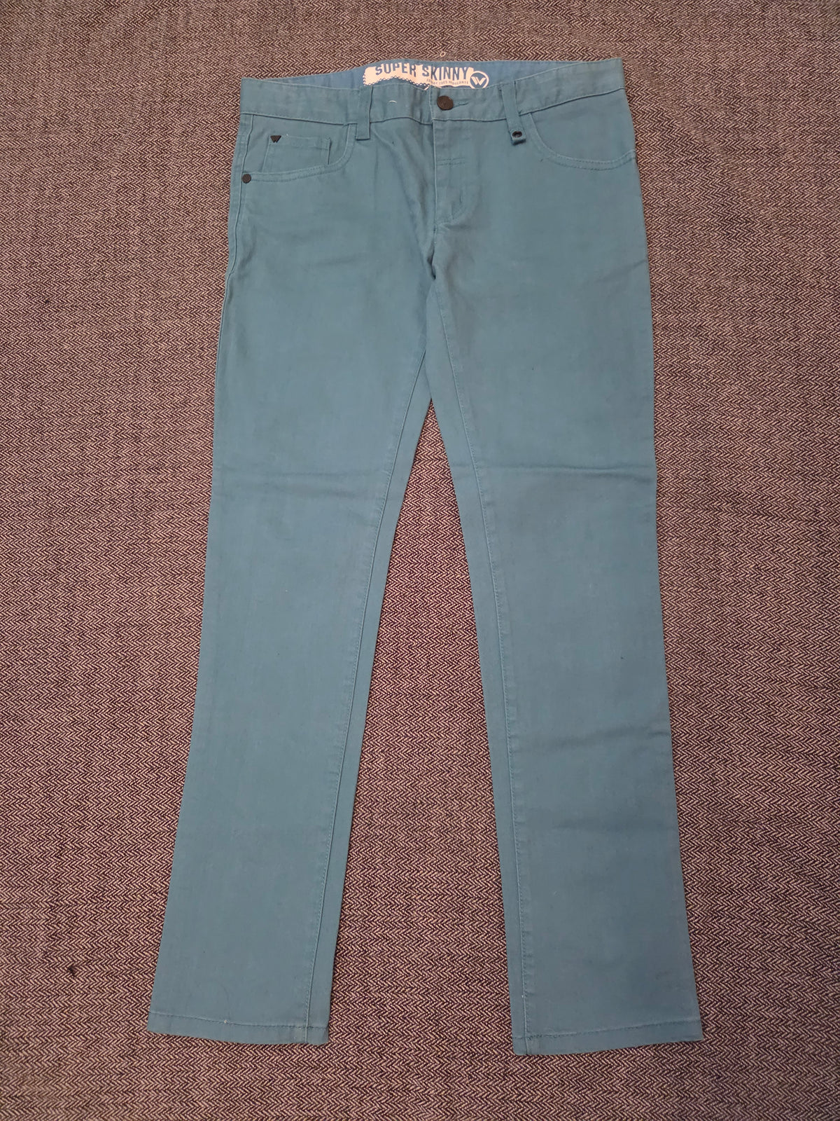 Super Skinny Jambe Tres Modulante Shaun White Turquoise Jeans 16